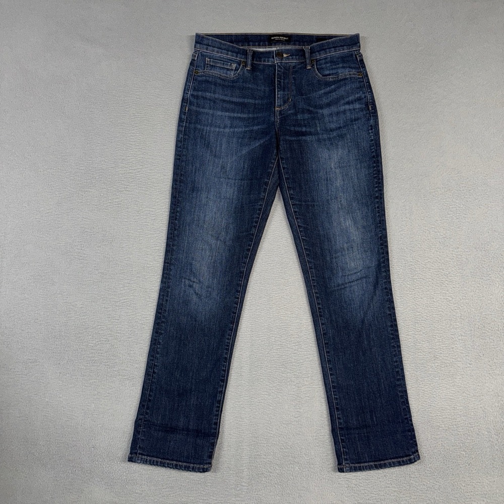 Banana Republic Jeans Womens 28 (Fits 30) Blue Girlfriend Distressed Denim